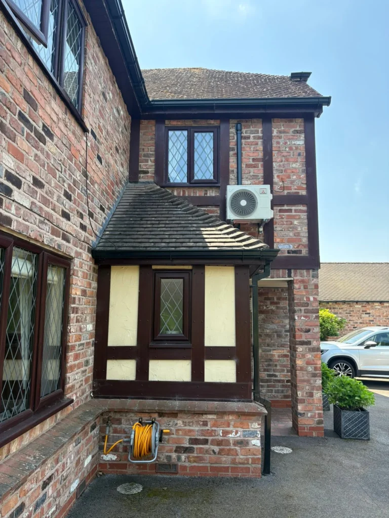 External pipework and trunking for a domestic air conditioning installation in Droitwich