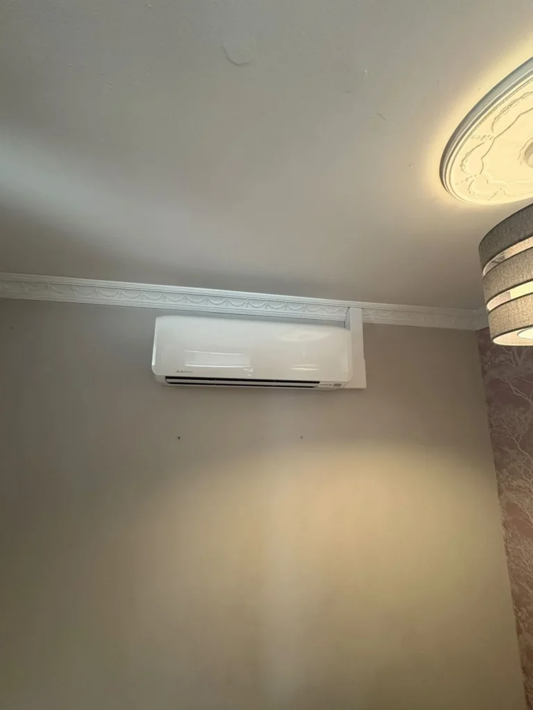 Mitsubishi wall-mounted air conditioning unit installed in a Halesowen home